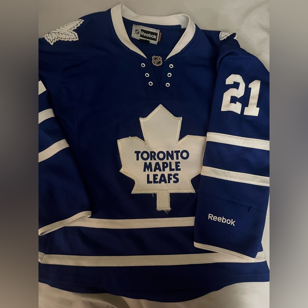 Reebok Blue and White Toronto Maple Leafs Jersey (James Van riemsdyk)
